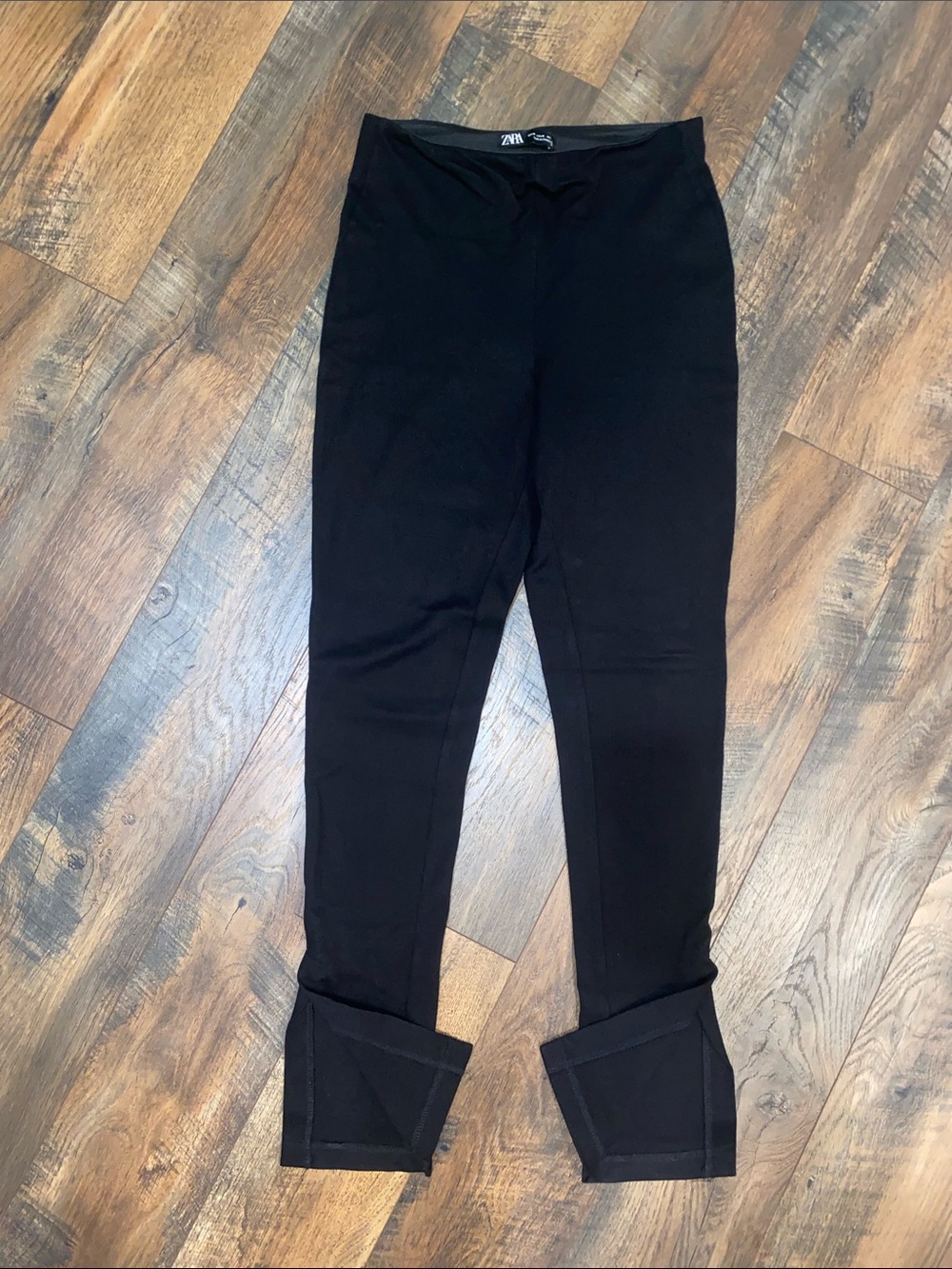 Zara Black Tailored Slim Spit Ends Trousers
